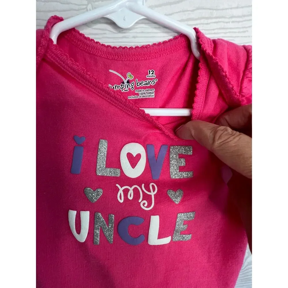 Baby girl onesies bodysuits lot of 3 pink, green, white Size 12 months
